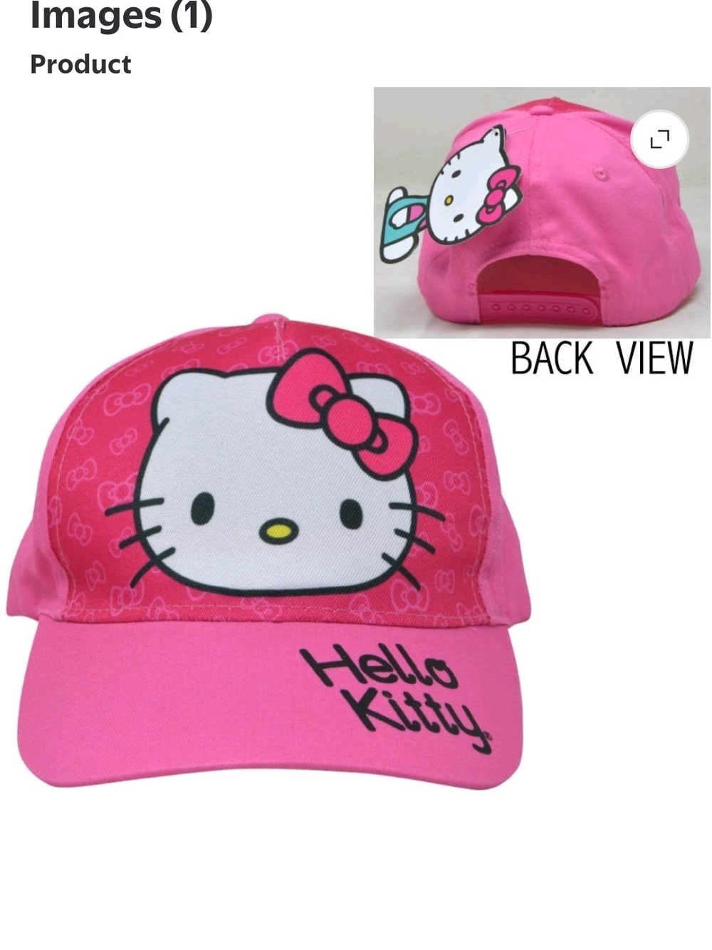 Sanrio Hello Kitty Bright Pink Cap with Character Art